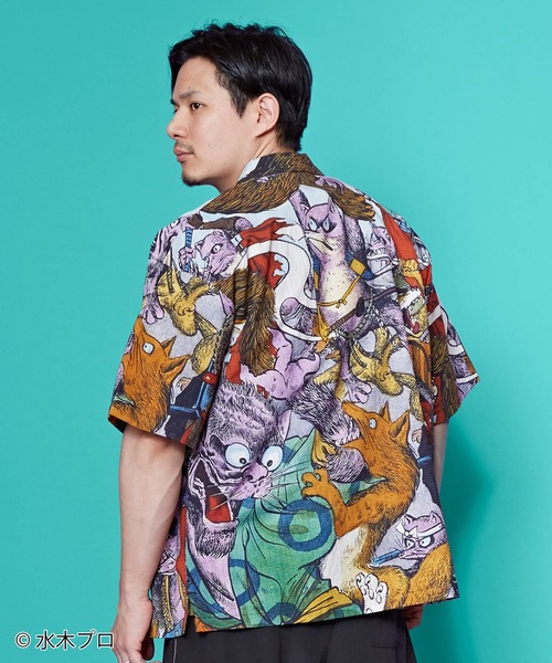 カヤ シャツ 「水木しげる」アロハシャツ Lサイズ メンズ