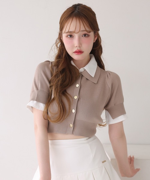 ニット セーター 「再入荷」レイヤード襟付きポロニット レディース | one after another NICE CLAUP | 04