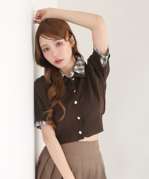 ニット セーター 「再入荷」レイヤード襟付きポロニット レディース | one after another NICE CLAUP | 03
