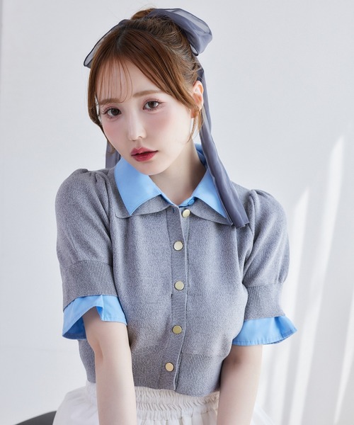 ニット セーター 「再入荷」レイヤード襟付きポロニット レディース | one after another NICE CLAUP | 02