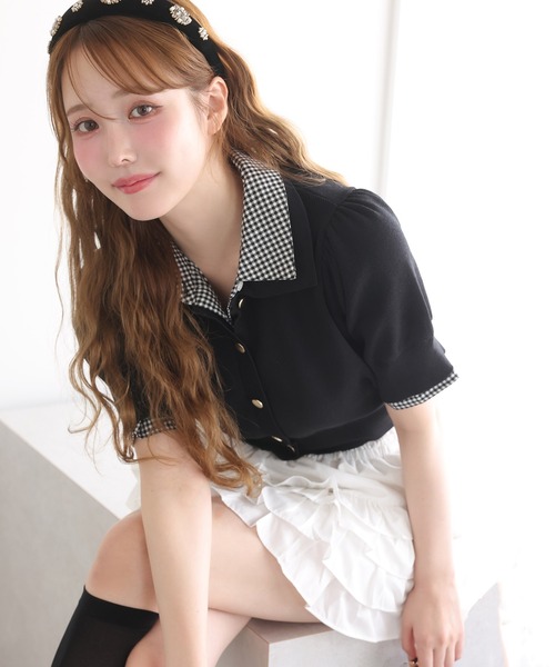 ニット セーター 「再入荷」レイヤード襟付きポロニット レディース | one after another NICE CLAUP