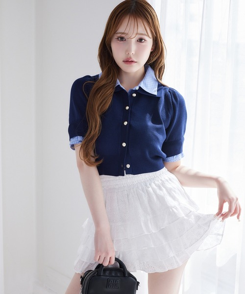 ニット セーター 「再入荷」レイヤード襟付きポロニット レディース | one after another NICE CLAUP | 06