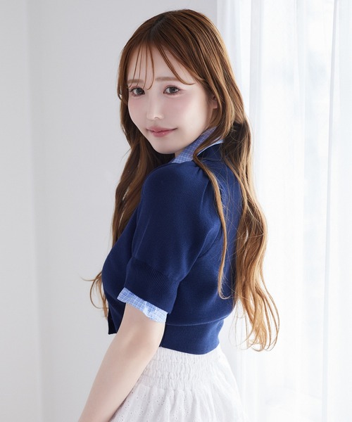 ニット セーター 「再入荷」レイヤード襟付きポロニット レディース | one after another NICE CLAUP | 09