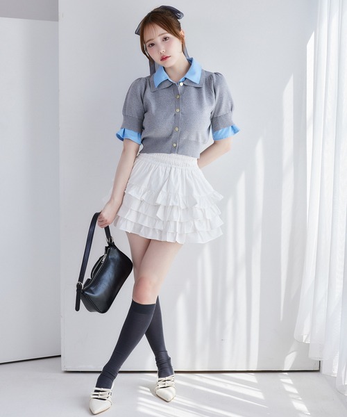 ニット セーター 「再入荷」レイヤード襟付きポロニット レディース | one after another NICE CLAUP | 21
