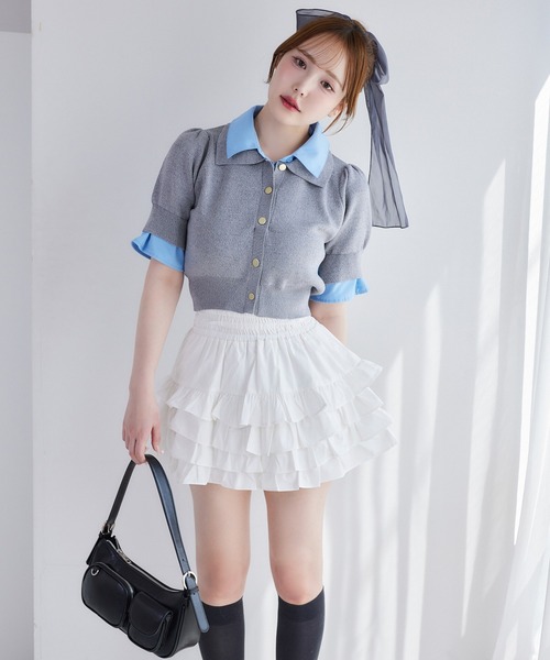 ニット セーター 「再入荷」レイヤード襟付きポロニット レディース | one after another NICE CLAUP | 22