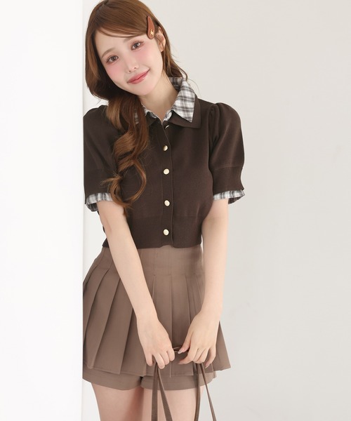 ニット セーター 「再入荷」レイヤード襟付きポロニット レディース | one after another NICE CLAUP | 19