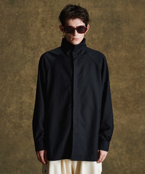 glambハイネック 長袖シャツ glamb（グラム） シャツ Suit Fabric High Neck Shirt / スーツ