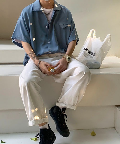 「WESTBOY」 半袖シャツ M ブルー メンズ_画像7