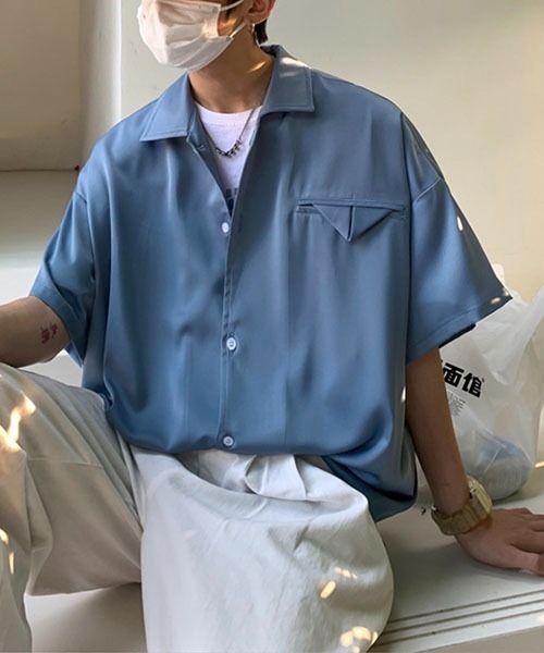 「WESTBOY」 半袖シャツ M ブルー メンズ_画像8