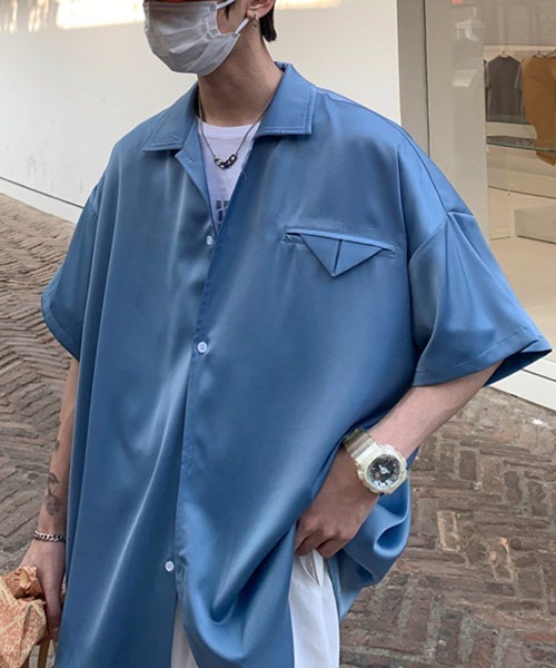 「WESTBOY」 半袖シャツ M ブルー メンズ_画像9