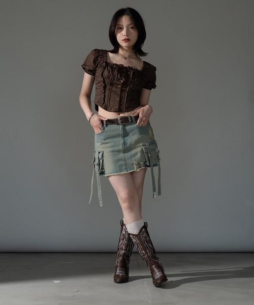 「apres jour mignon」 半袖ブラウス X-LARGE オフホワイト レディース_画像9