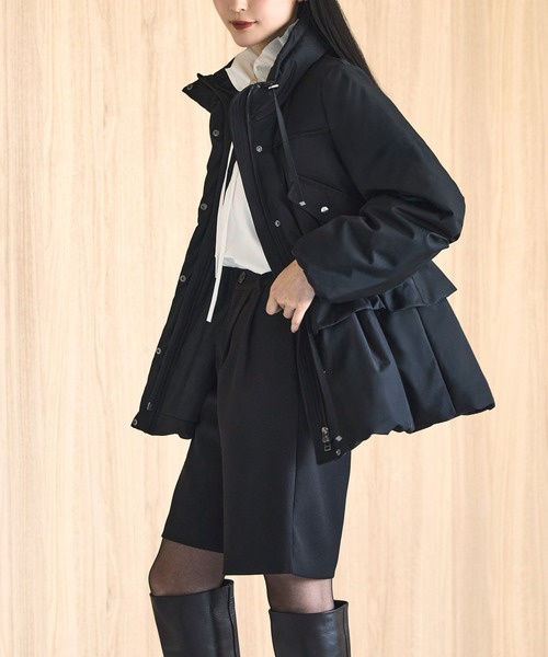 美品✨+D by DECO SUGAI ダウンジャケット　ポンチョコート　黒 美品✨+D by DECO SUGAI ダウンジャケットポンチョコート黒