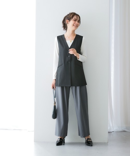 7days Life Styling ベスト ジレ 「UVカット/速乾」ミドル丈ストレッチ