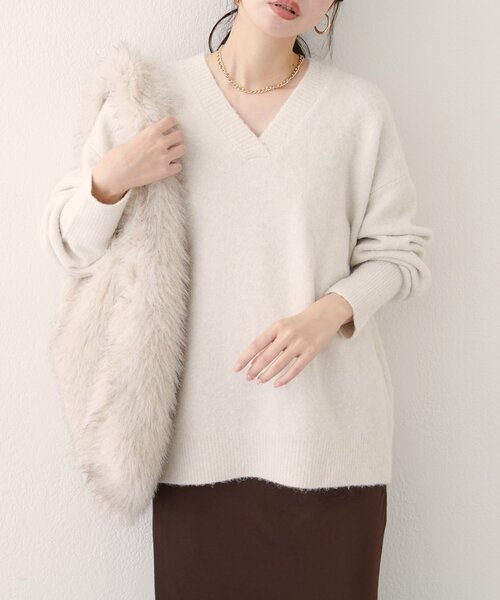 natural couture ニット セーター 「WEB限定」Vネックニットプル