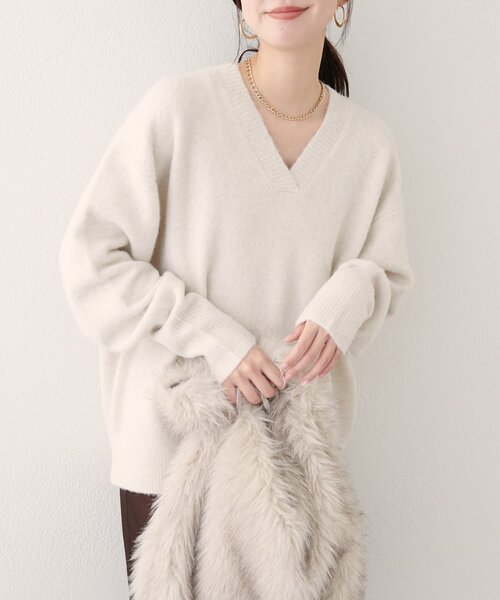 natural couture ニット セーター 「WEB限定」Vネックニットプル