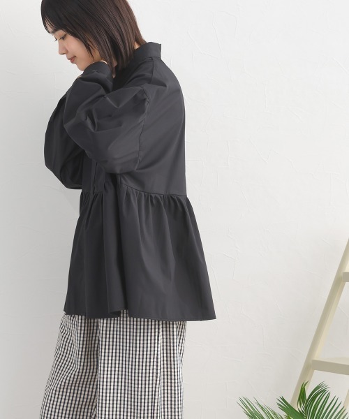 OMNES（オムネス） ブラウス シャツ ポプリンギャザー切替 レギュラー 