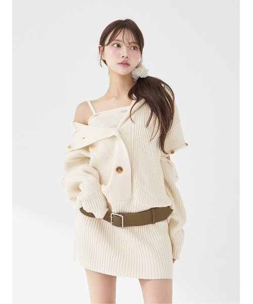 Darich（ダーリッチ） ワンピース ローウエストデザインニット