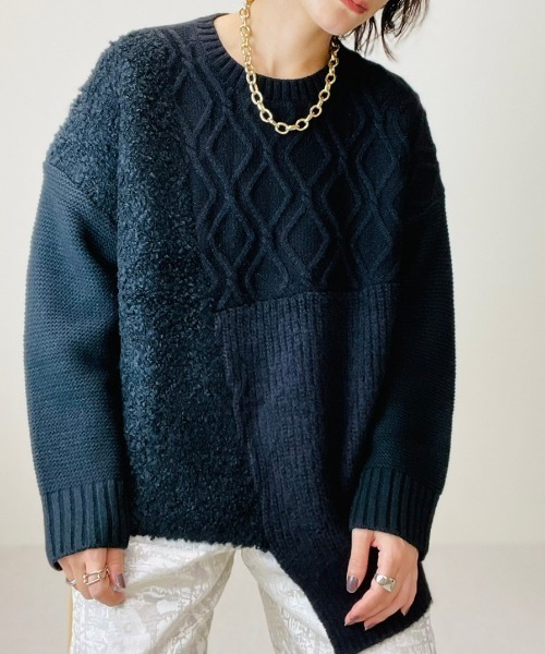 「DOLLUPOOPS」 長袖ニット 38 アイボリー レディース_画像3