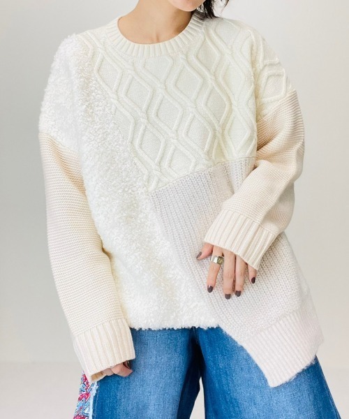 「DOLLUPOOPS」 長袖ニット 38 アイボリー レディース_画像6