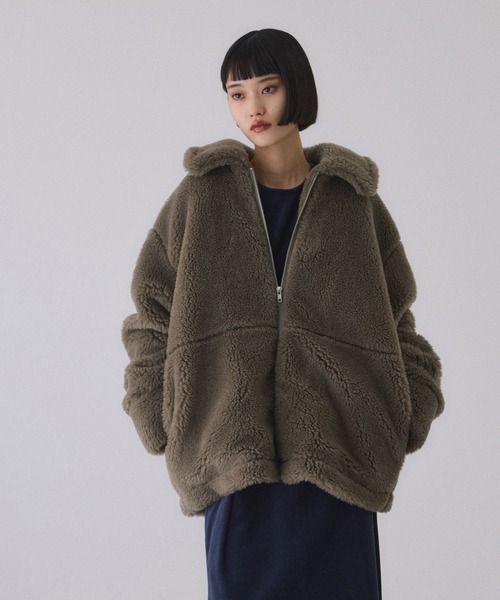 あちゃ スヌード ブルゾン ADAM ET ROPE'（アダムエロペ） ブルゾン アウター スウィッチングボア