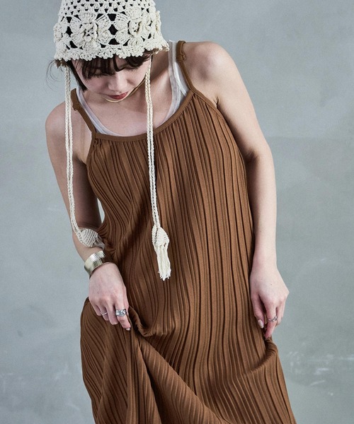 「Fashion Letter」 キャミソールワンピース M ベージュ レディース_画像9