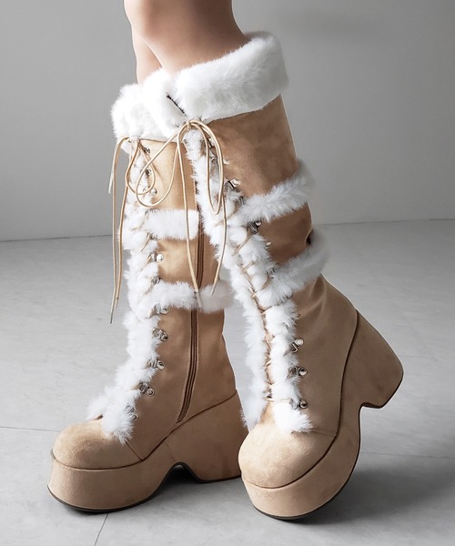 me+em select（ミームセレクト） ブーツ 「 2color 」厚底レース