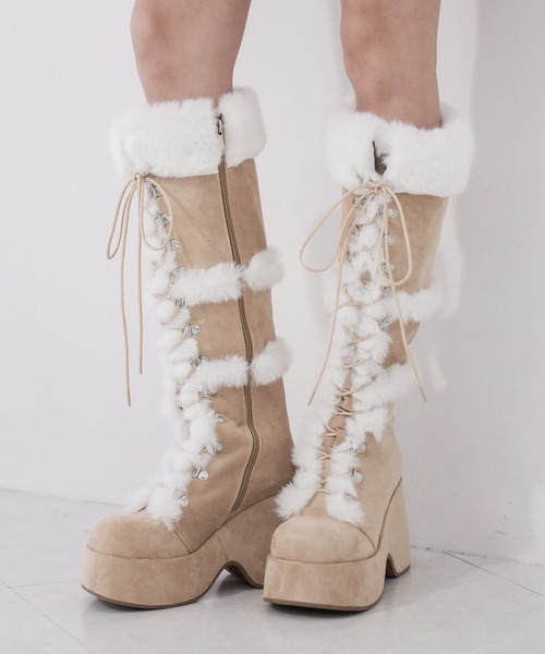 me+em select（ミームセレクト） ブーツ 「 2color 」厚底レース