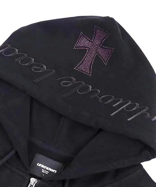 unkown london パーカー L ブラック レッド unknown パーカー 赤黒 unknownlondon ジップパーカー 赤黒 unknown