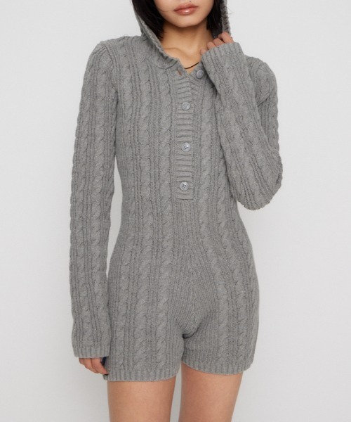 LAGUA GEM（ラグアジェム） オールインワン HOODIE CABLE ロンパース