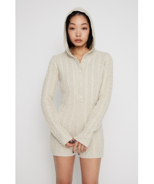 LAGUA GEM（ラグアジェム） オールインワン HOODIE CABLE ロンパース