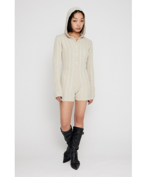 LAGUA GEM（ラグアジェム） オールインワン HOODIE CABLE ロンパース