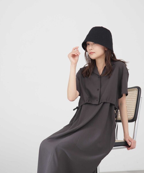 「N.(N. Natural Beauty Basic)」 キャミソールワンピース MEDIUM グレー レディース_画像3