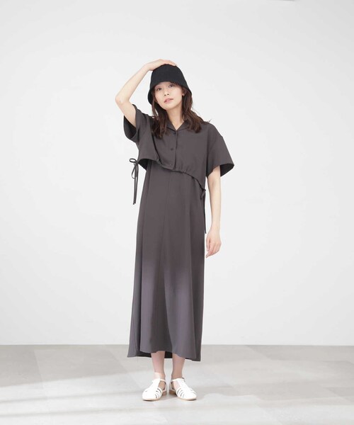 「N.(N. Natural Beauty Basic)」 キャミソールワンピース MEDIUM グレー レディース_画像4
