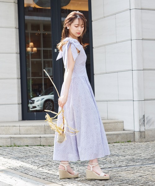 「NOELA」 ノースリーブワンピース M パープル レディース_画像5