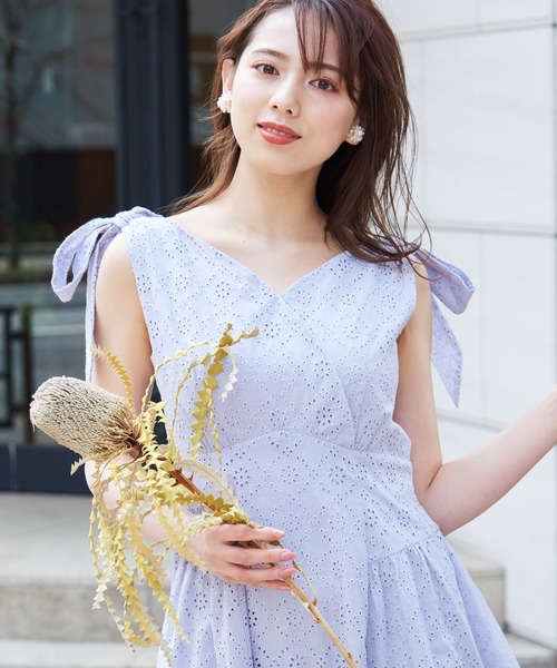 「NOELA」 ノースリーブワンピース M パープル レディース_画像6