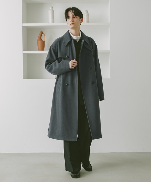 「RAGEBLUE」 トレンチコート LARGE グレー メンズ_画像9