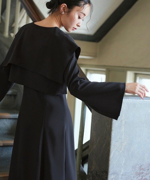 ふっちゃん　ロング黒　36 RUIRUE BOUTIQUE（ルイルエブティック） 長袖ワンピース L ブラック