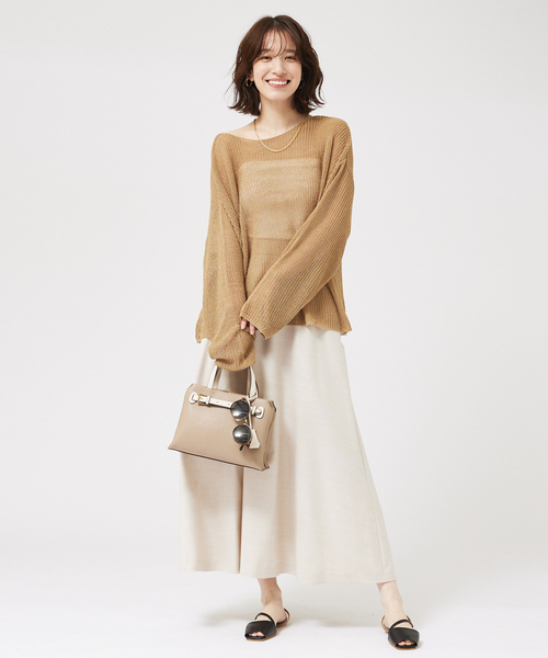 「abahouse mavie」 長袖ニット フリー アイボリー レディース_画像7