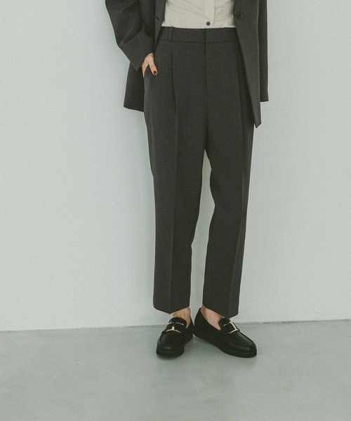 GLOBAL WORKノーカラー　パンツ　スーツ ウエストゴム　ブラウン系　XL GLOBAL WORK（グローバルワーク） パンツ ウツクシルエット極み