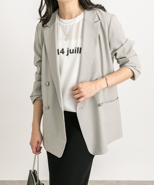 リヴドロワ　ジャケット　グレー　Fサイズ RIVE DROITE（リヴドロワ） テーラードジャケット FREE グレー