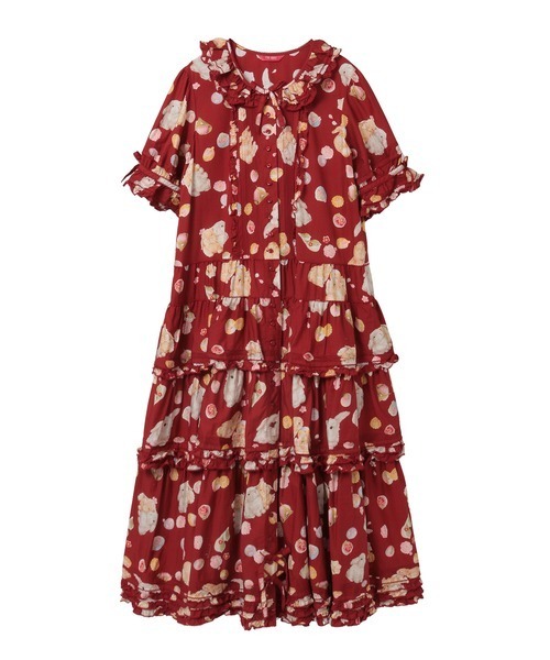 PINK HOUSE（ピンクハウス） ワンピース 幸見うさぎプリントフリル