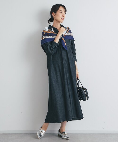 「un dix cors」 シャツワンピース S ブラック レディース_画像9