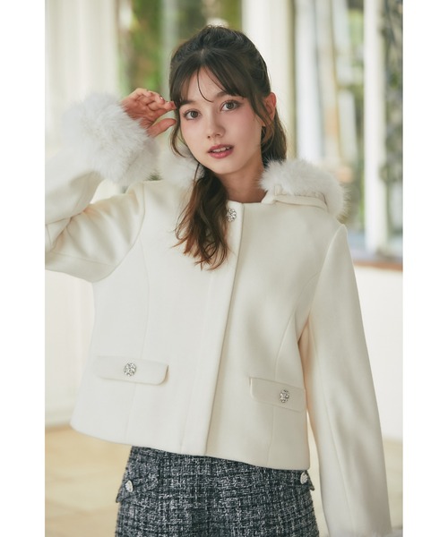 「tocco closet」 ダッフルコート M ピンク レディース_画像4