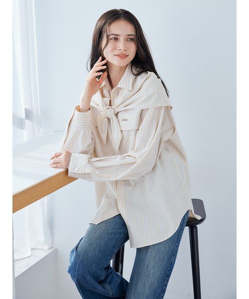 Mila Owen♡シャツ 2WAYカシュクールーオーバーサイズシャツ（シャツ/ブラウス）｜Mila