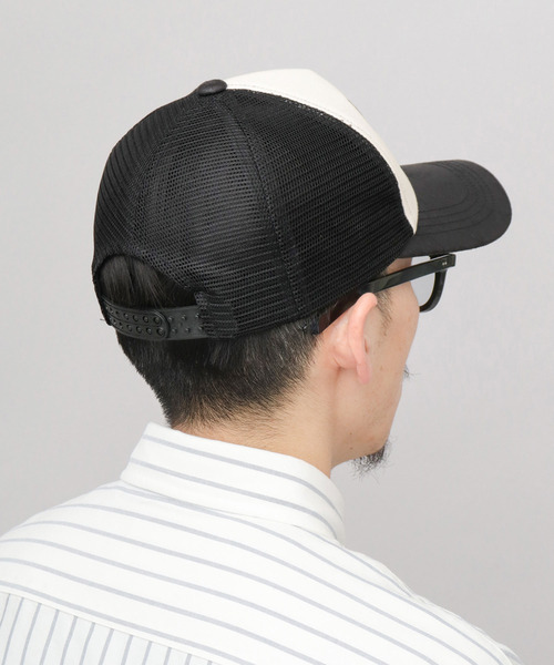 A.M.S. メッシュキャップ キャップ 帽子 ヴィンテージレザー調