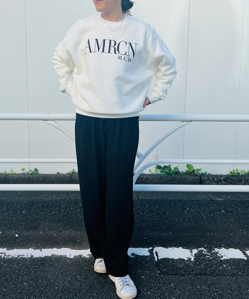 Americana スウェット　ホワイト Americana(アメリカーナ)の【LEE DAYS別注】【五明祐子さんコラボ
