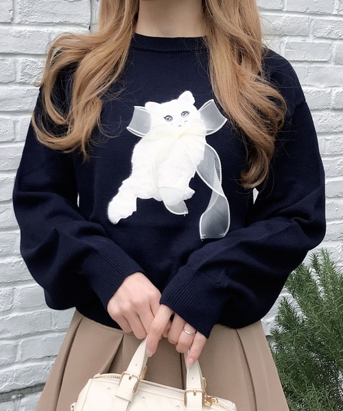 INGNI(イング) ニット セーター フェザーねこニット レディース INGNI(イング) ニット セーター フェザーねこニット レディース