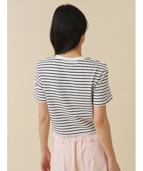 SNIDEL 新作 【Chacott】コラボレーストリムTシャツ Chacott】コラボレーストリムTシャツ(Tシャツ・カットソー)｜トップス