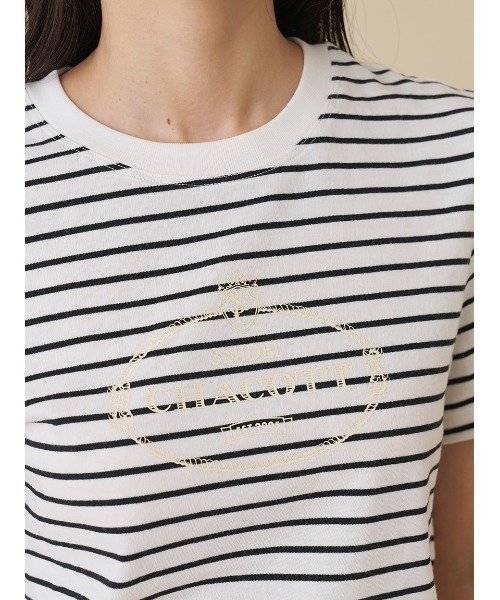 SNIDEL 新作 【Chacott】コラボレーストリムTシャツ Chacott】コラボレーストリムTシャツ(Tシャツ・カットソー)｜トップス