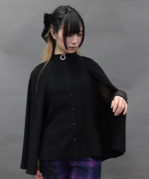 ppcloset プチブロッサムブラウス NIBBLE POISON（ニブルポイズン） ブラウス シャツ ブローチ付ケープ